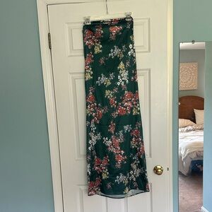 Floral Green Maxi Skirt